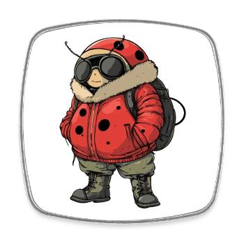 Bull Terrier Dog Cool Winter - Square fridge magnet - white - Front