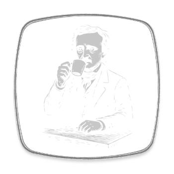Portrait de barista vintage avec tasse - Magnet carré - blanc - Devant