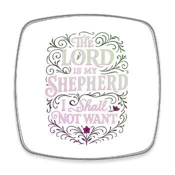 The Lord is my Shepherd Psalm 23 - Square fridge magnet - white - Front