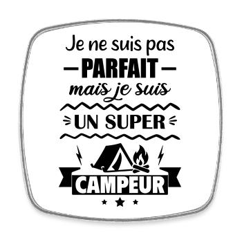 Pas parfait mais super campeur - Magnet carré - blanc - Devant