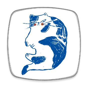CRANKY - Square fridge magnet - white - Front