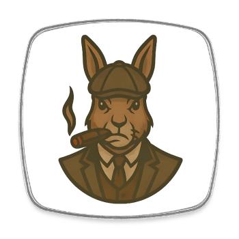 Hase im Anzug mit Zigarre 1920 - Viereckiger Kühlschrankmagnet - Weiß - Vorne