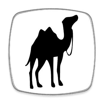 Kamel T-shirt Geschenk - Viereckiger Kühlschrankmagnet - Weiß - Vorne