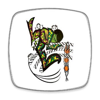 "LOVE" Kaleidoscope Graffiti Letters - Square fridge magnet - white - Front