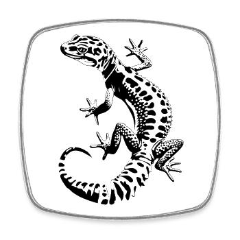 Gecko léopard - Magnet carré - blanc - Devant