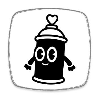 Graffiti Spray Can | Street art with heart - Square fridge magnet - white - Front