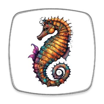 Ornamental Seahorse Sea of Colors - Square fridge magnet - white - Front