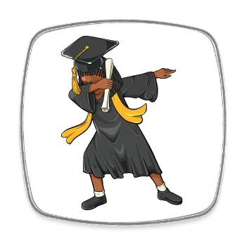 Afro Dabbing Girl Classe de 2026 Graduation Noir - Magnet carré - blanc - Devant