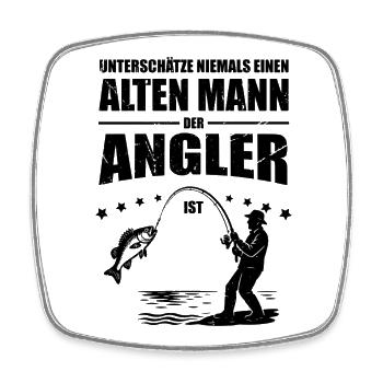 Lustiges Weihnachtsgeschenk für Angler - Viereckiger Kühlschrankmagnet - Weiß - Vorne