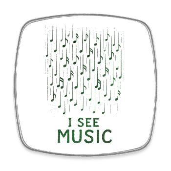 I See Music Shirt pour les musiciens et les créatifs - Magnet carré - blanc - Devant
