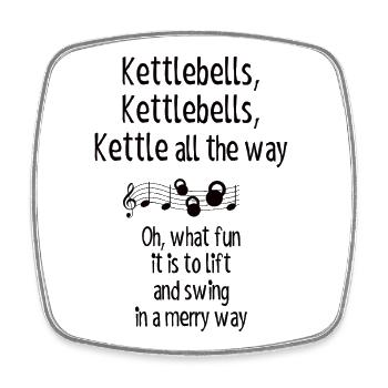 Kettlebells, jinglebells - meilleur cadeau - Magnet carré - blanc - Devant