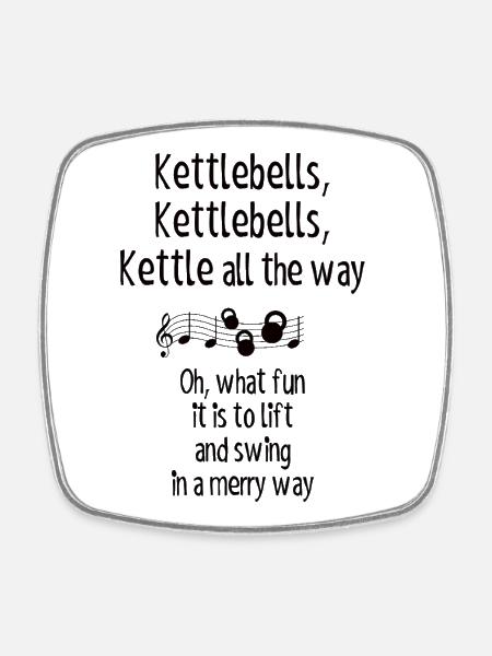 Kettlebells, Jinglebells - bestes Geschenk - Viereckiger Kühlschrankmagnet - Weiß