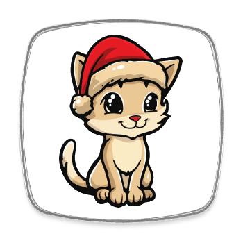 Cat Christmas - Square fridge magnet - white - Front