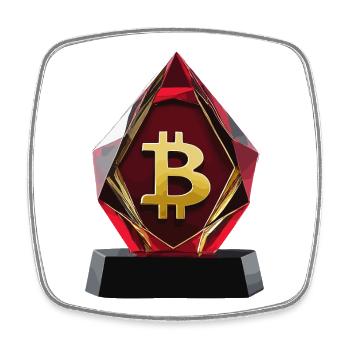 Bitcoin Gem Award – Elegance & Investment - Square fridge magnet - white - Front
