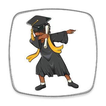 Afro Dabbing Girl Graduation Class 2026 - Square fridge magnet - white - Front