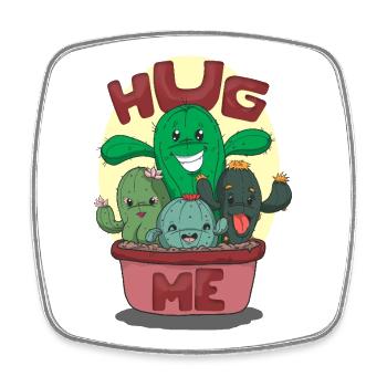 Drôle Free Hugs Cactus Cartoon Design - Magnet carré - blanc - Devant