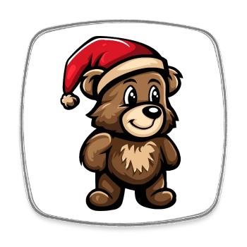 Noël de l’ours - Magnet carré - blanc - Devant