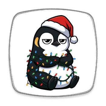 Mürrischer Pinguin Weihnachten Clumsy Santa Verhed - Viereckiger Kühlschrankmagnet - Weiß - Vorne