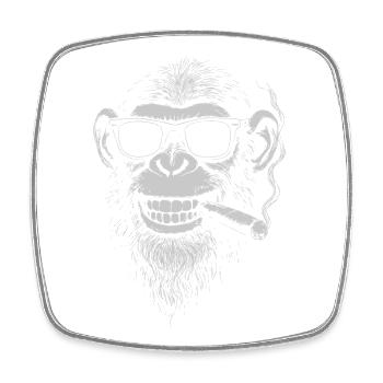 Lächelnder Affe mit Sonnenbrille Raucht eine Zigarre - Viereckiger Kühlschrankmagnet - Weiß - Vorne