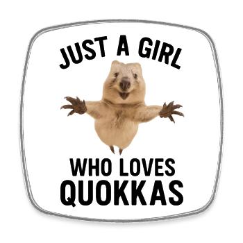 Just A Girl Who Loves Quokkas - Viereckiger Kühlschrankmagnet - Weiß - Vorne