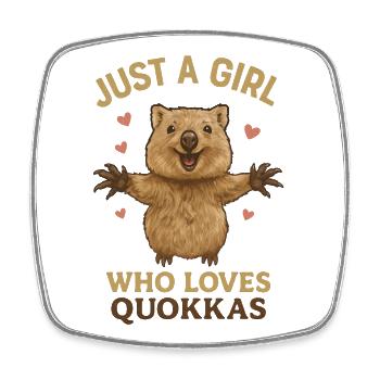 Just A Girl Who Loves Quokkas - Viereckiger Kühlschrankmagnet - Weiß - Vorne