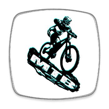 MTB Bike - Square fridge magnet - white - Front