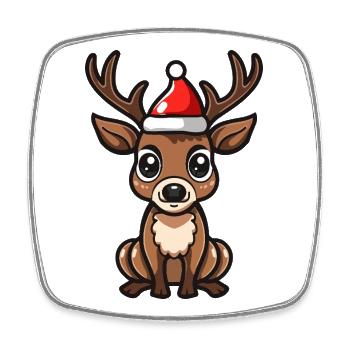 Hirsch Weihnachten - Viereckiger Kühlschrankmagnet - Weiß - Vorne