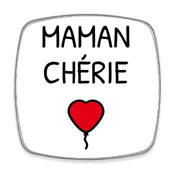 Maman Chérie – Muttertag - Viereckiger Kühlschrankmagnet - Weiß - Vorne