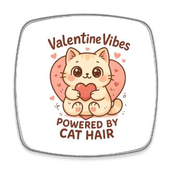 Vibrations des chats de la Saint-Valentin - Magnet carré - blanc - Devant