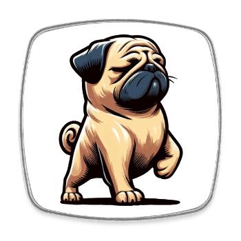 Mops Möpse Mopsbesitzer Mopsliebhaber Mopshalter - Viereckiger Kühlschrankmagnet - Weiß - Vorne