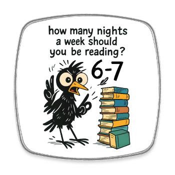 Six Seven Meme 6 7 Rabe Bücher 67 Humor - Viereckiger Kühlschrankmagnet - Weiß - Vorne