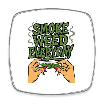 Everyday Smoke Funny Green Style - Square fridge magnet - white - Front