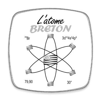 Cadeau Atome Breton Symbole Science et Fierté Gwen - Magnet carré - blanc - Devant