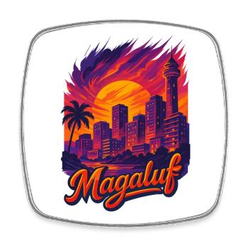Magaluf Mallorca Malle Holiday Sun Gift - Square fridge magnet - white - Front
