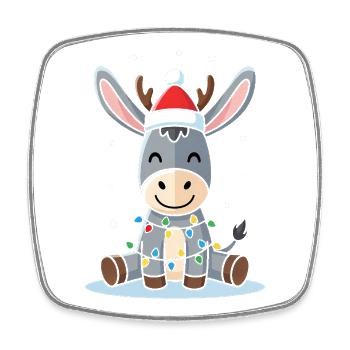Süßes Esel Elfe Weihnachten Geschenk Niedlich Wint - Viereckiger Kühlschrankmagnet - Weiß - Vorne