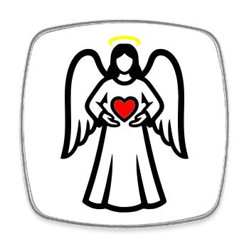 Angel-Couple-with-Heart-Pictogram-2 - Square fridge magnet - white - Front