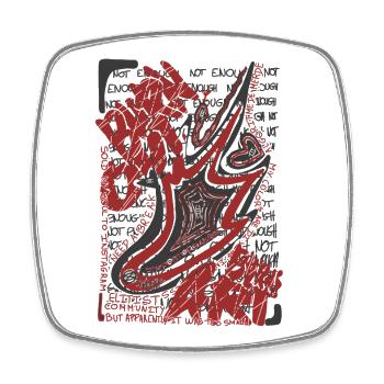 BURNOUT BURNS ART - Square fridge magnet - white - Front