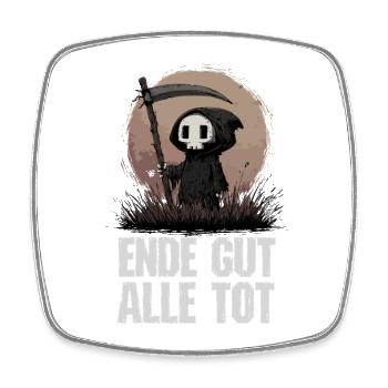All's Dead – Grim Reaper Humor - Square fridge magnet - white - Front