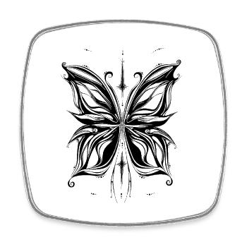 Drawing Butterfly - Square fridge magnet - white - Front