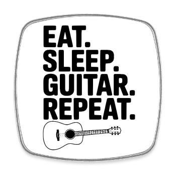 Eat. Sleep. Guitar. Repeat. - Square fridge magnet - white - Front