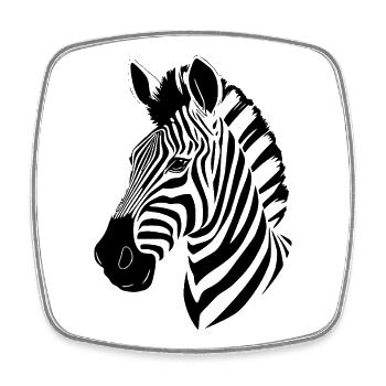 Zebra T-shirt Gift - Square fridge magnet - white - Front