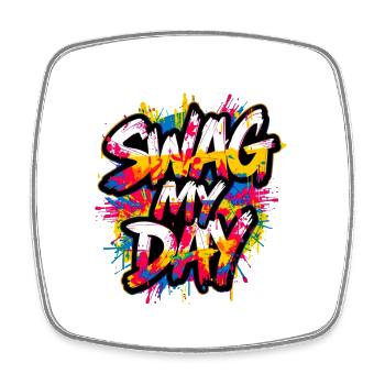 Swag My Day Graffiti - Square fridge magnet - white - Front