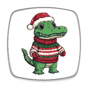 Noël Alligator Noël - Magnet carré - blanc - Devant