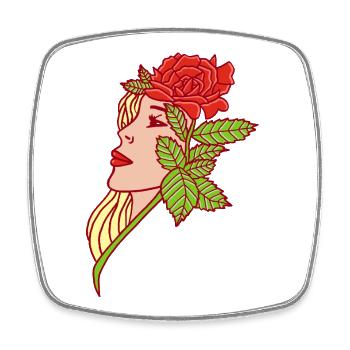 The Young Woman and the Rose - Square fridge magnet - white - Front