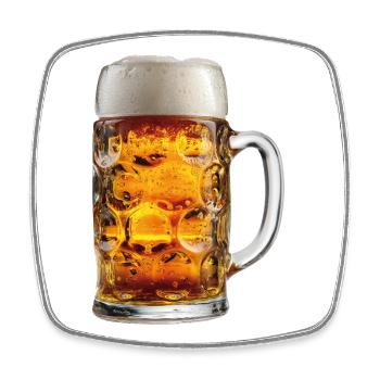 Chope de bière Chope de bière - Magnet carré - blanc - Devant