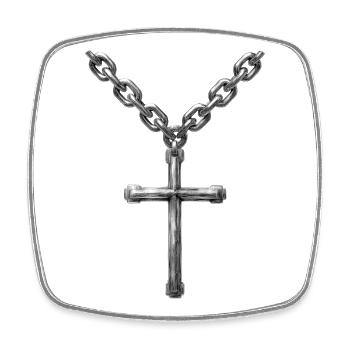 Kreuzkette Kreuz Christentum Christ - Viereckiger Kühlschrankmagnet - Weiß - Vorne