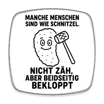 bekloppte menschen schnitzel - Viereckiger Kühlschrankmagnet - Weiß - Vorne