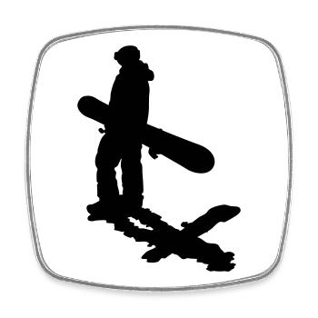 Snowboard - Square fridge magnet - white - Front