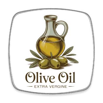 Huile d’olive - Magnet carré - blanc - Devant
