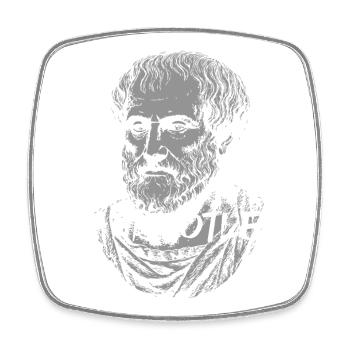 Aristotle Silhouette Portrait - Square fridge magnet - white - Front